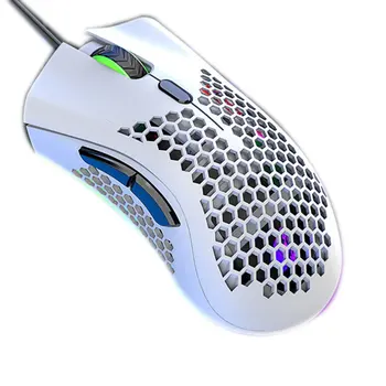 

Free Wolf M7 Mouse Wired Game Fps Gaming Lightweight Cellular Hole Design Mouse