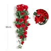 Artificial Flower Rattan Fake Plant Vine Decoration Wall Hanging Roses Home Decor Accessories Wedding Decorative Wreath 4
