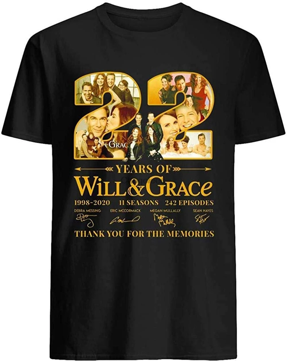 Мужская/женская черная футболка Will фильма Grace 22 года 1998-2020 11 сезонов 242 |