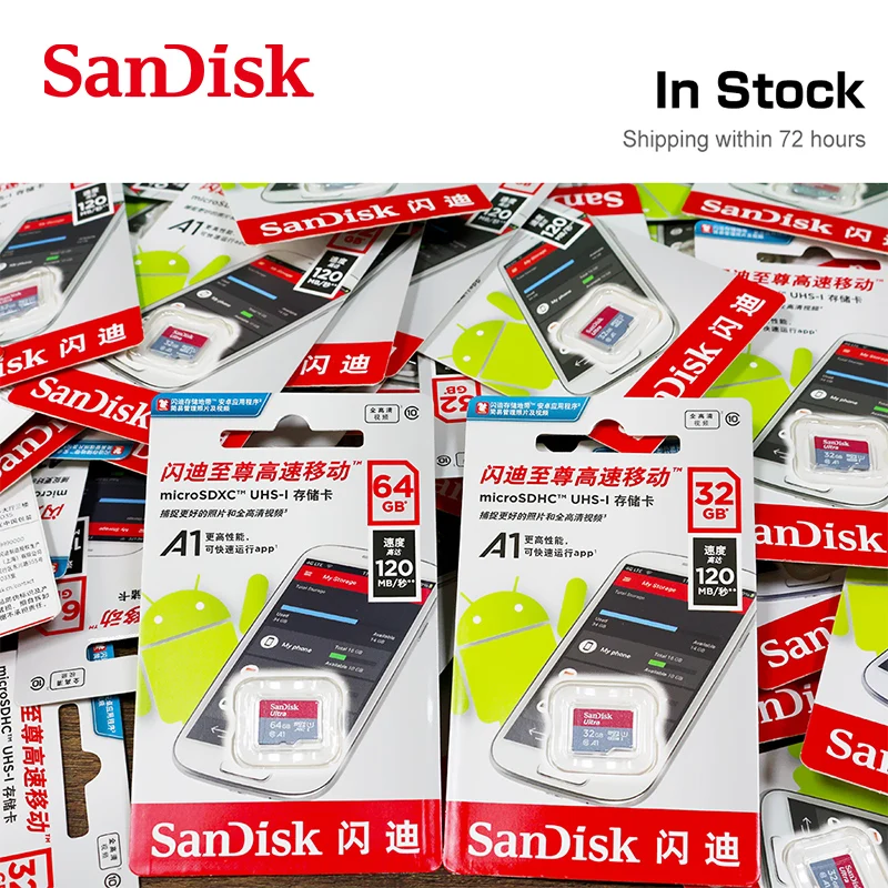 SanDisk ޸ ī 16 ⰡƮ 32 ⰡƮ 64 ⰡƮ 128 ⰡƮ ũ sd ī Class10 UHS-1 ÷ ī ޸ Microsd TF/SD ī A1 SDSQUNC 
