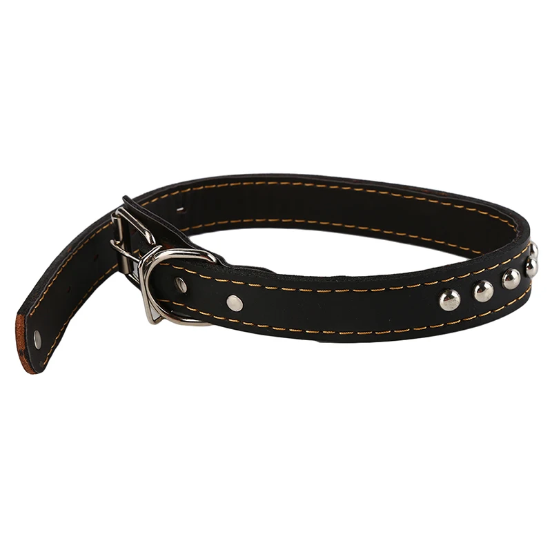High Quality Genuine Leather Large Dog Leashes Pet Traction Rope Collar Set For Big Dogs Leather Collars Leash