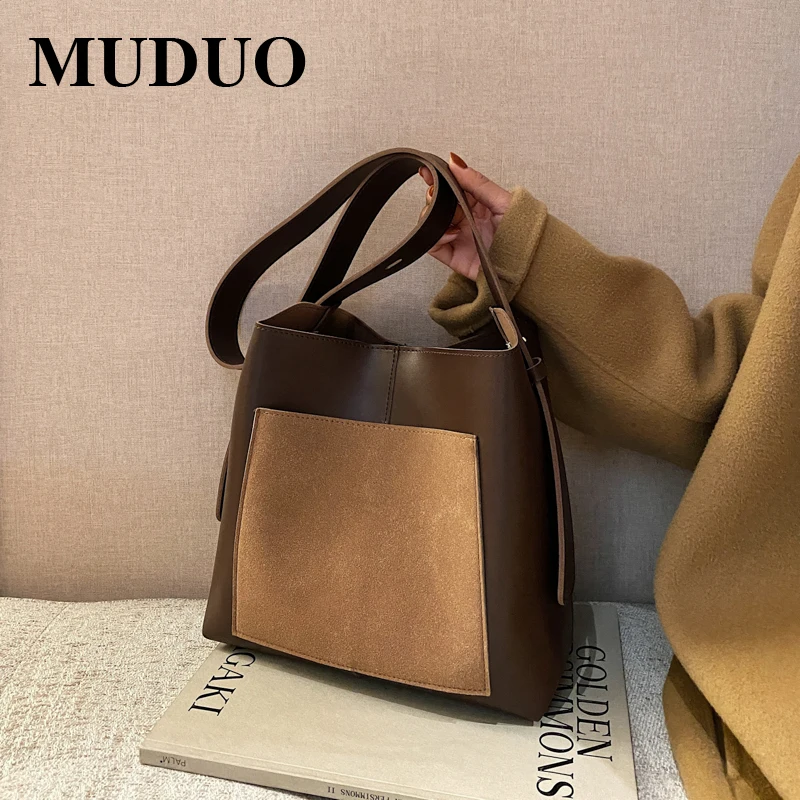 Лоскутные сумки-мешки MUDUO для женщин вместительные дамские сумочки на плечо с