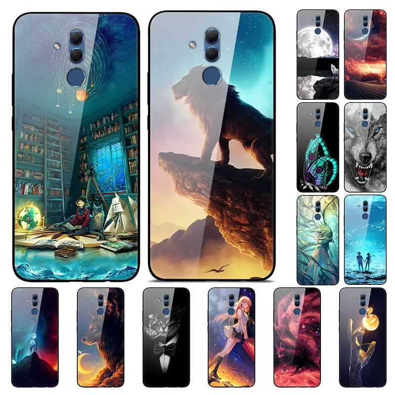Чехол для Huawei Mate 20 Lite чехол из закаленного стекла с изображением планеты космоса