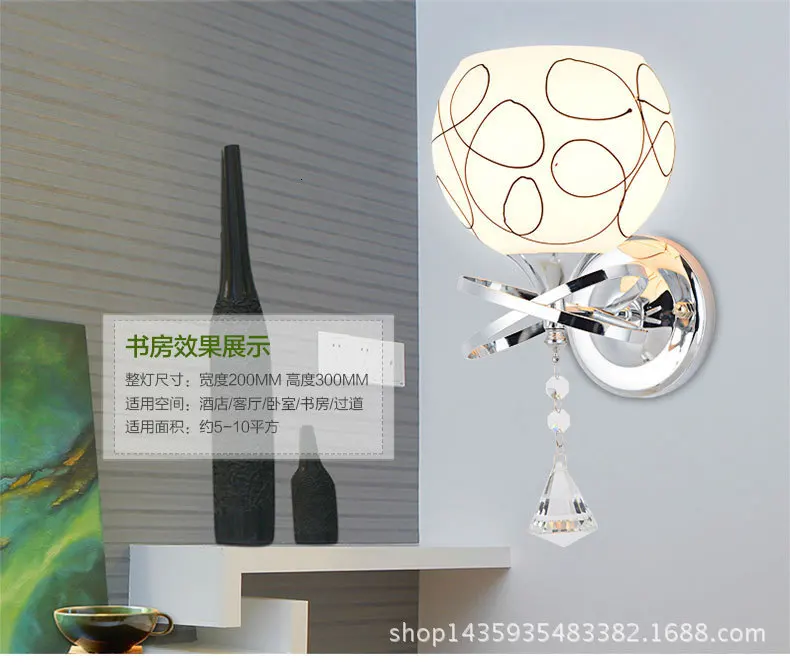 Postmodern crystal wall lamp gold wall sconce lights AC110V 220V fashion luxury lustre living room bedroom light fixtures