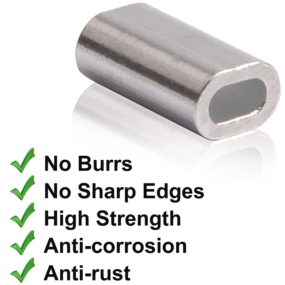 600 개/상자 낚시 압착 슬리브 타원형 알루미늄 낚시 튜브 낚시 라인 압착 튜브 와이어 튜브 커넥터 액세서리