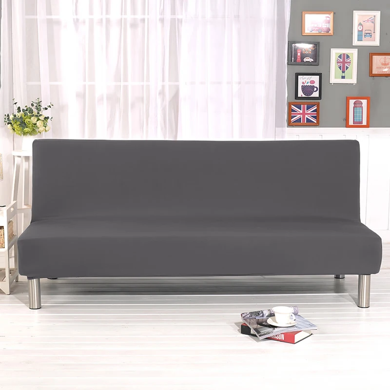 

Solid Color Armless Sofa Bed Cover Elastic Tight Wrap Couch Covers Stretch Flexible Slipcovers Sofa For Banquet Hotel Home