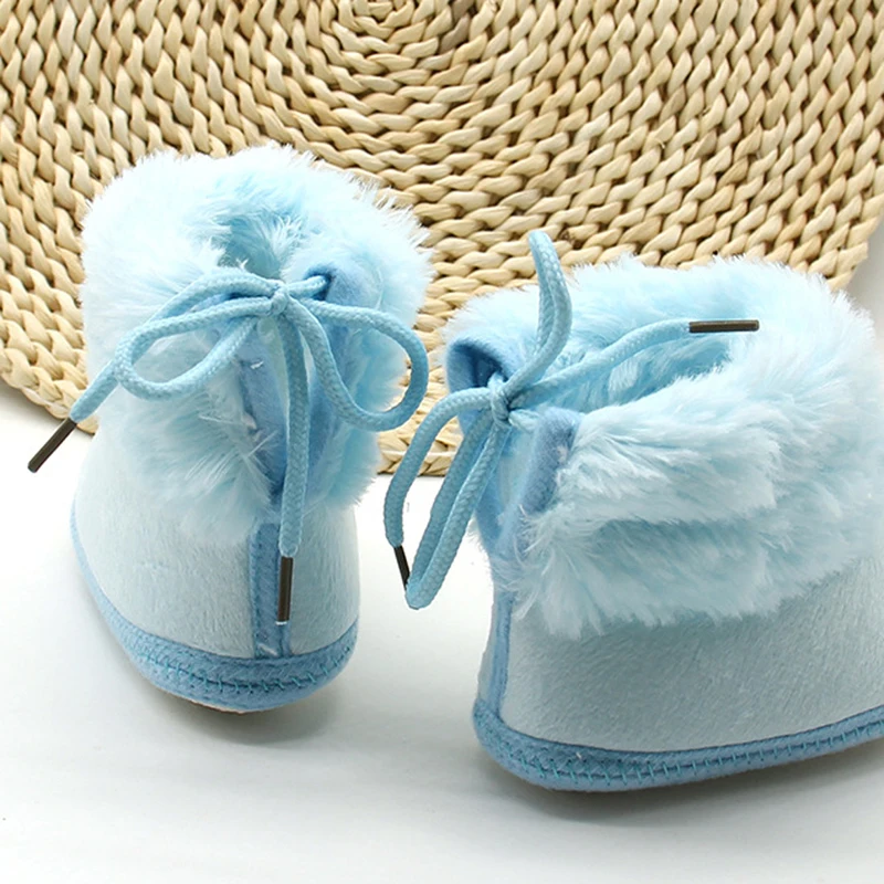 Для тех, кто только начинает ходить, на мягкой подошве для малышей Дети девушка обувь зима милый, для новорожденных девочек, зимние сапоги