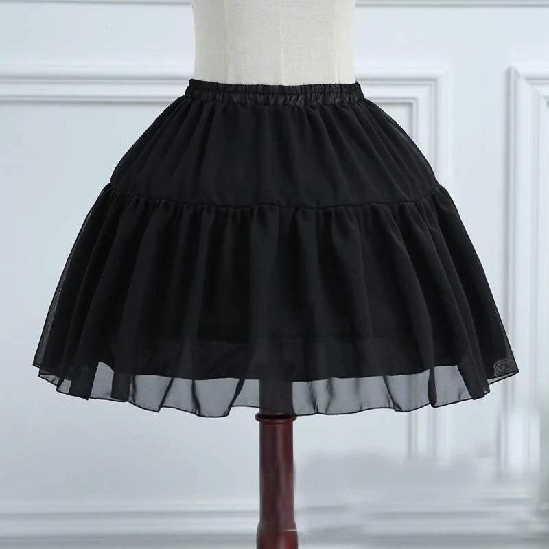 Белый короткий подъюбник для женщин платье 2 два Hoops Bone Black Petticoat для вечерние Пышные юбки Слип кринолин - Цвет: Черный