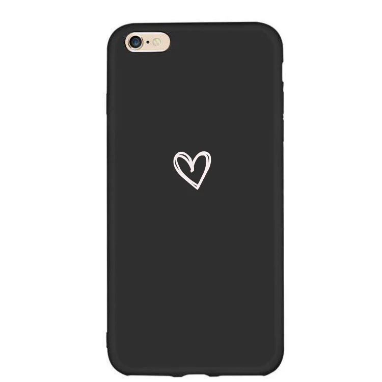 black Чехол для телефона Love Heart для Iphone7G/8G 7 P/8 P X XR/XS XSMax - Цвет: black