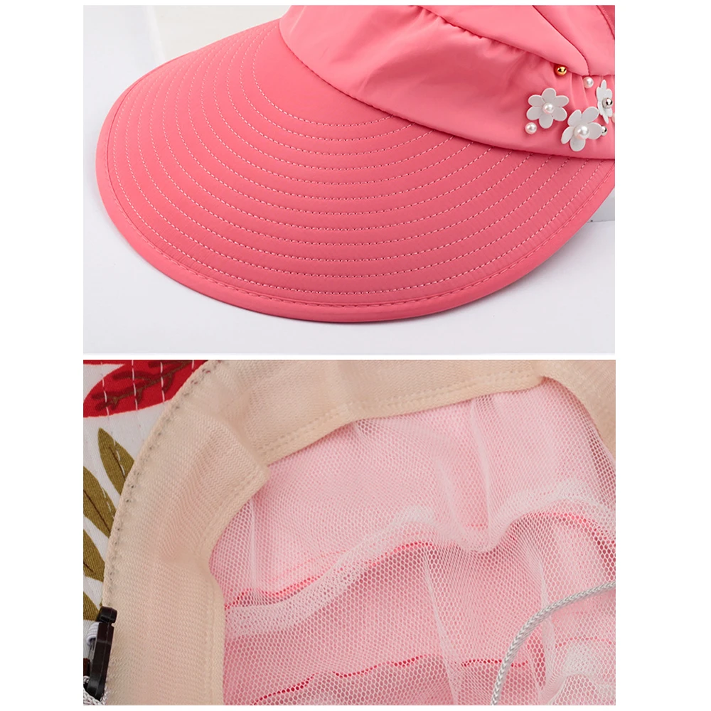 Women Summer Hats Wide Eaves Covered Face Neck Cycling Anti UV Sun Hat