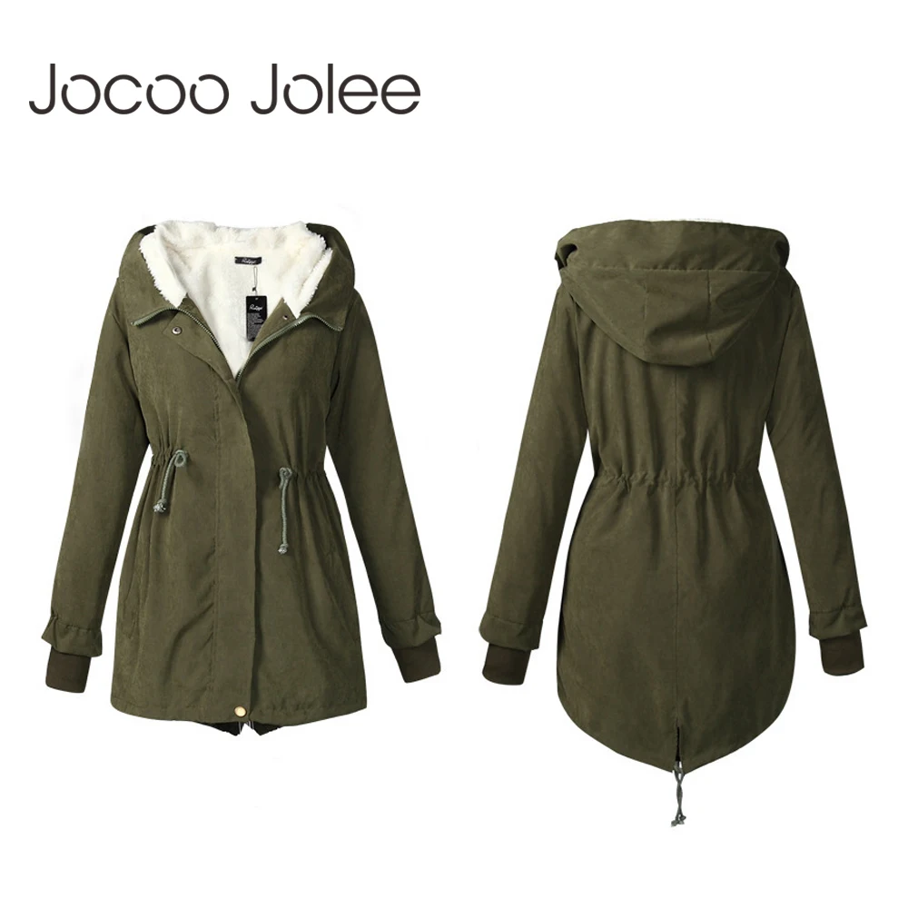 Jocoo Jolee, женские зимние парки, модные, средней длины, ватное пальто, женское, с капюшоном, толстая, хлопковая, теплая куртка, пальто размера плюс, 5XL