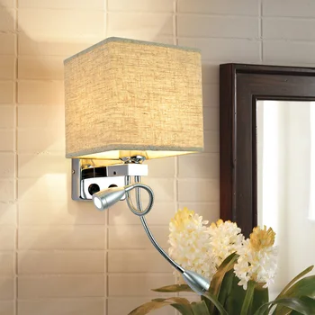 

Modern LED Wall Sconce Light Adjustable Indoor Eye Protect Bedside Reading lamp With Switch E27 Bulb Headboard Hotel Wall Lamp