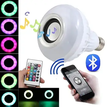 

12W E27 Bluetooth Audio Speaker RGB Color Light White Bulb Music Lamp