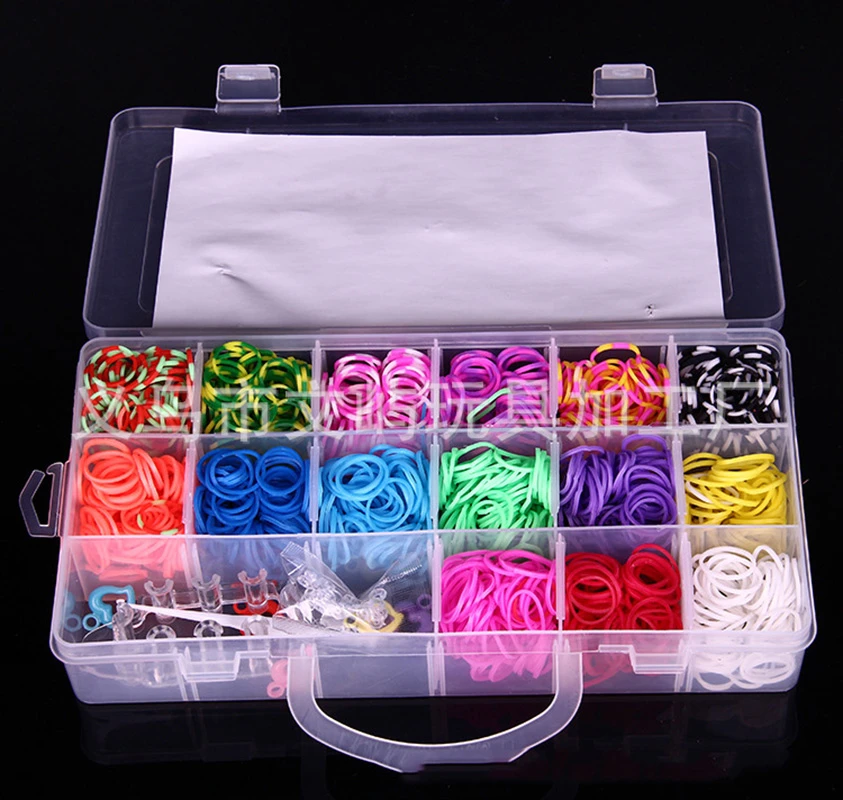 2000Rubber Bands Loom DIY Weave Box Elastic Bracelet Handicraft Creative Kit Girl Gift Kids Toys for Children 7-10 Years Teenage
