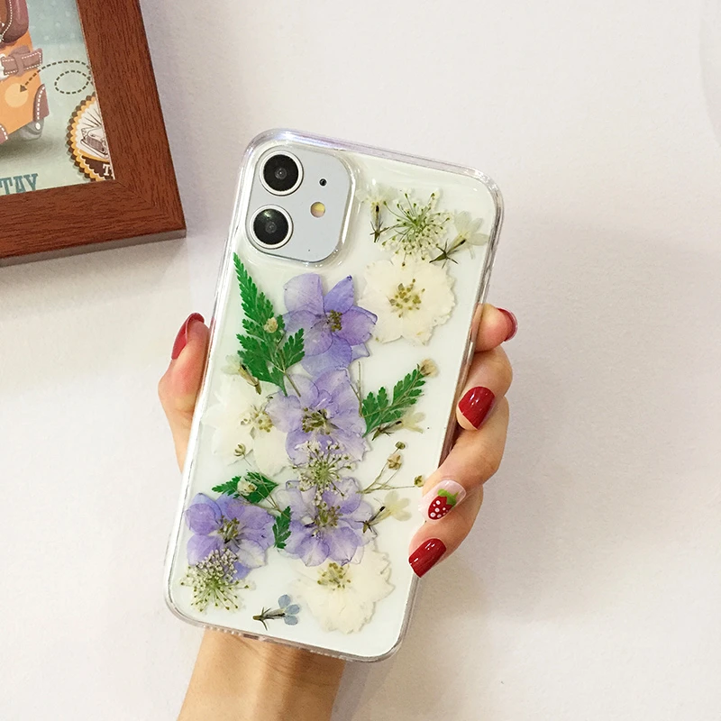 Tfshining настоящие цветы сухоцветы чехол для телефона iPhone 11 X XR XS Max 6 6S 7 8 Plus Pro