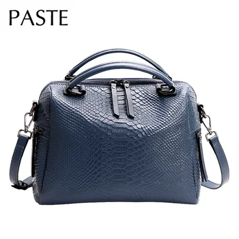 

2020 New Brand Designer Crocodile Pattern Cow Leather Women's Handbag Elegant All-match Female Shoulder Bag with Wide Strap Tote