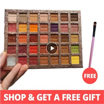 

GUICAMI 35 Color Eyeshadow Makeup Palette Pigments Natural Cosmetics Matte Beauty Glitter Natural Get Eyeshadow Brush Free TSLM2