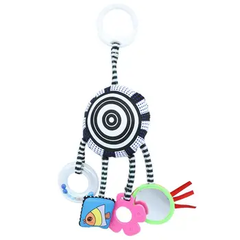 

Kuulee Infant Black and White Cloth Hanging Rattle Baby Bed Trailer Clip Toys