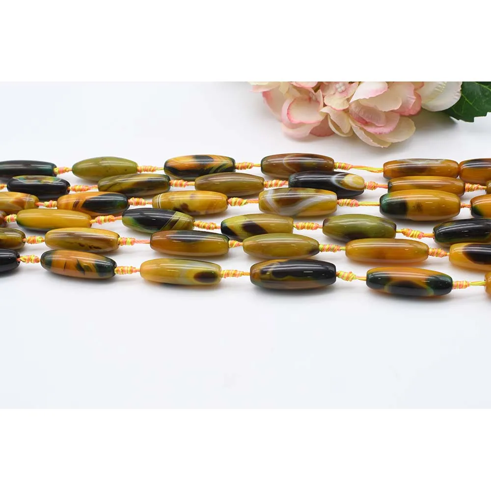 2 strands/lot 40*15mm Natural Smooth Oval Agate stone For DIY Bracelet Necklace Jewelry Making Strand 15