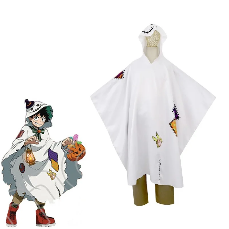 

My Hero Academia Cosplay Costume Anime Boku No Hero Academia Midoriya Izuku Cloaks Halloween Capes for Men / Cloak + Pants + Tie