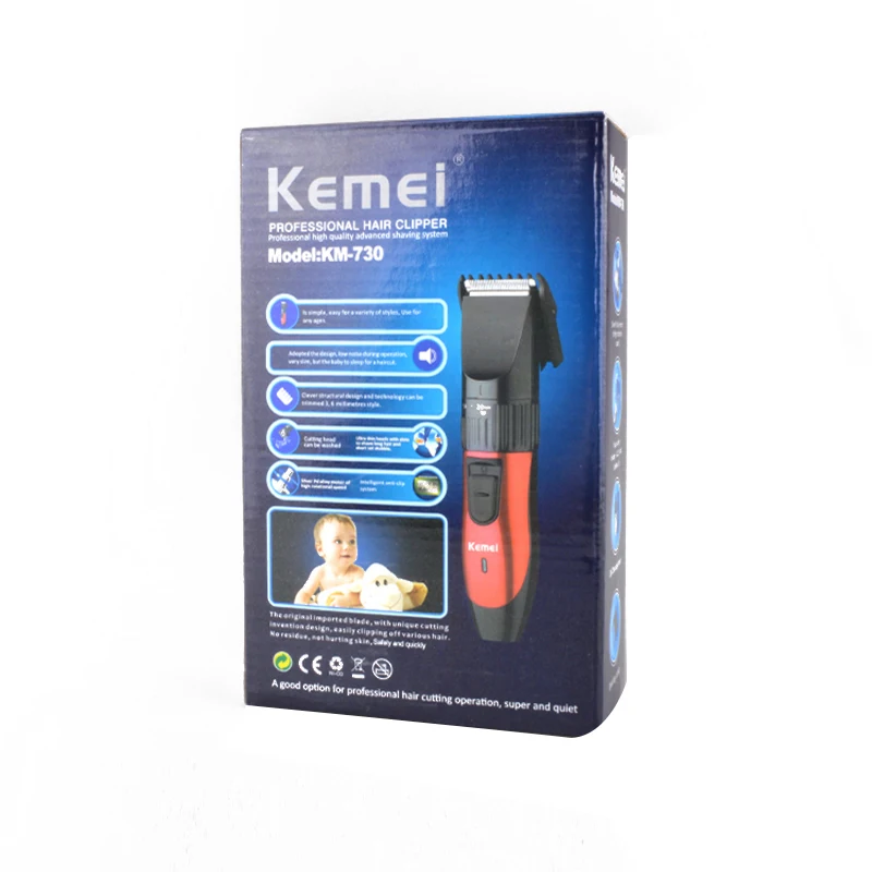 Kemei профессиональная перезаряжаемая машинка для стрижки волос, Мужская электрическая машинка для удаления волос, триммер для волос, инструмент для укладки KM-730