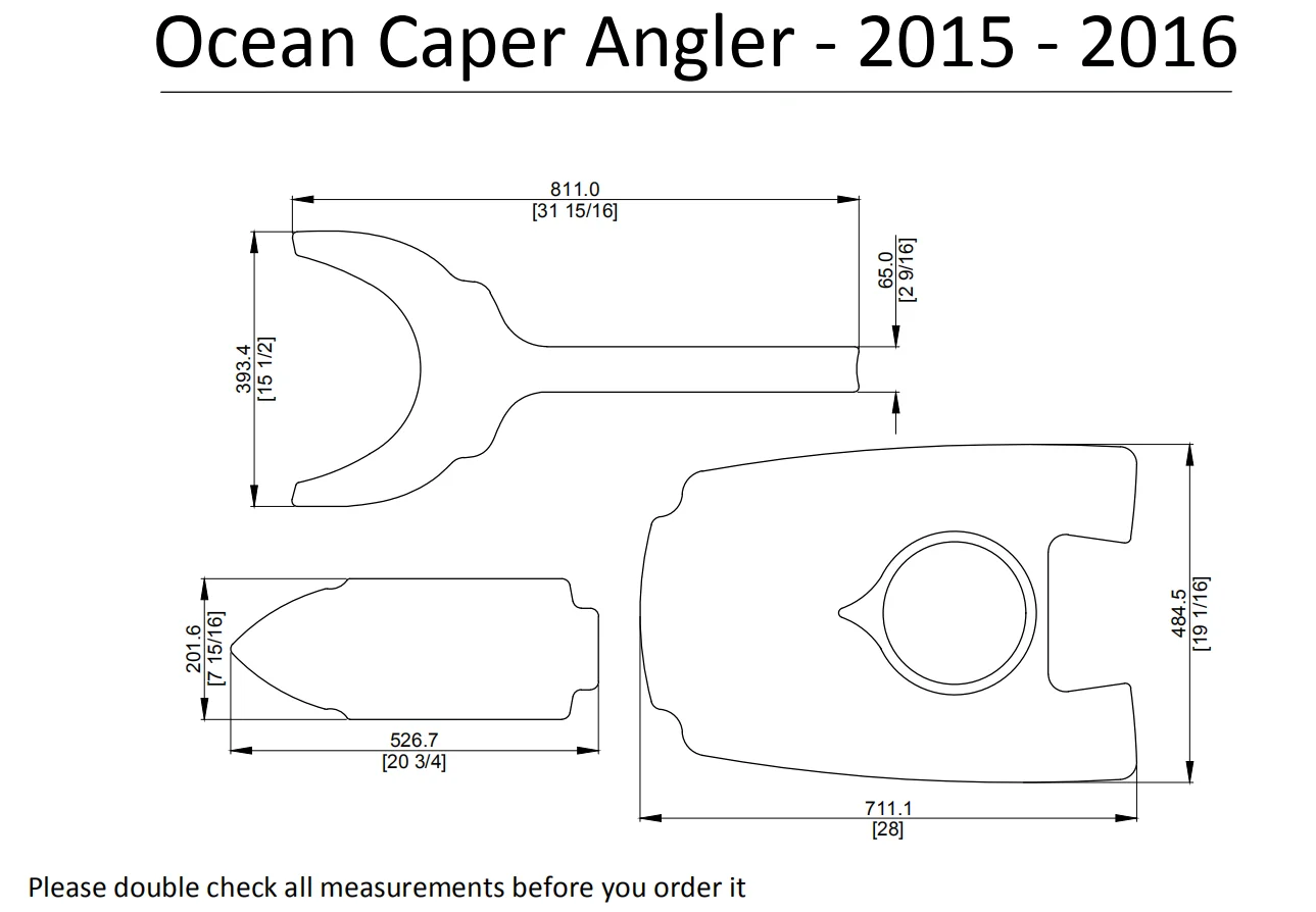 Океан Caper Angler Каяк Лодка EVA настил КОВРИКИ НАБОР 1/4"