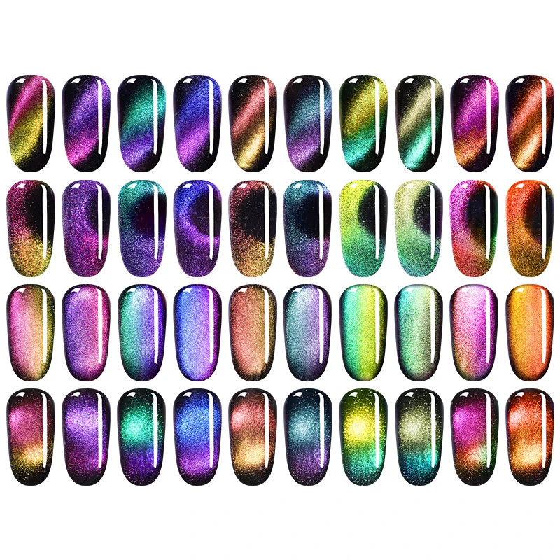 LILYCUTE 9D Auroras Magnetic Gel Nail Polish Long Lasting Varnish 5ml Shining Cat Eye Nail Art 3