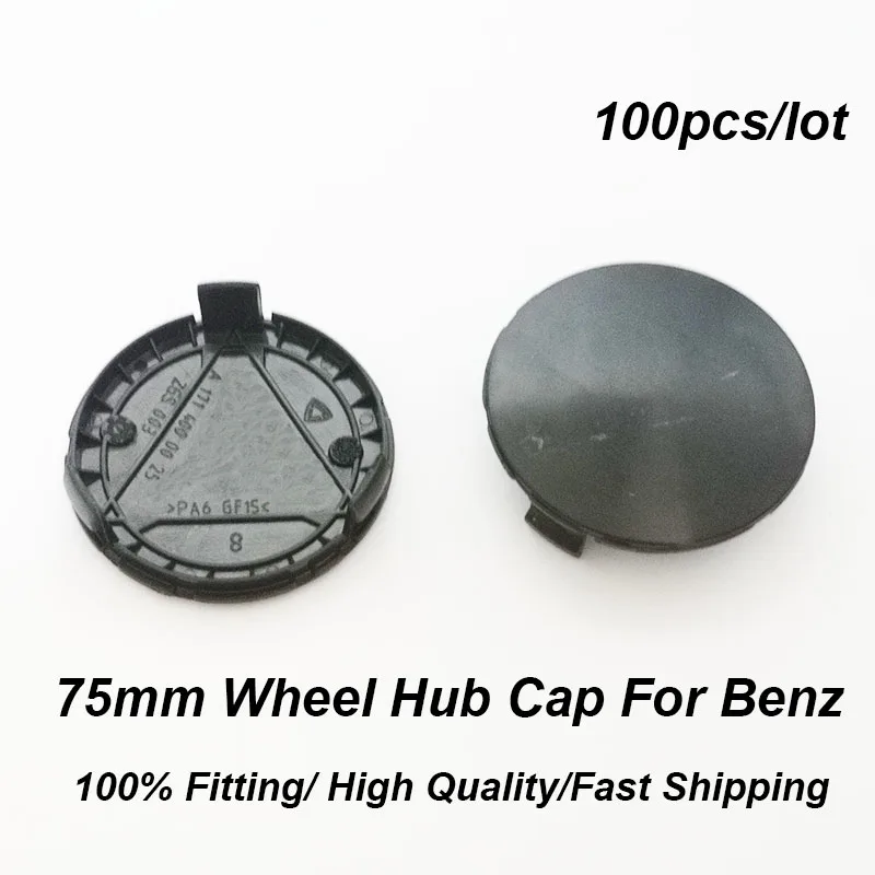 

100pcs Car Badge 75mm 3 pins abs Wheel Hub Cap Covers Rim Center for GLK CLA GLC GLE A B C E S Class Auto Emblem