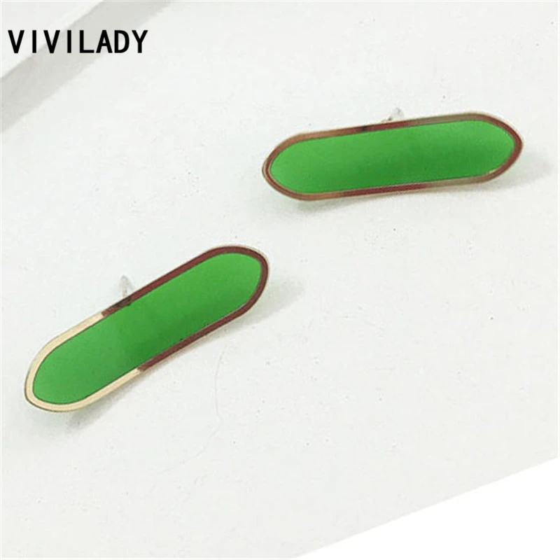 

VIVILADY Brand Transparent Silver Needle Acrylic Women Stud Earring Irregular Candy Color Prevent Allergy Jewelry Brincos