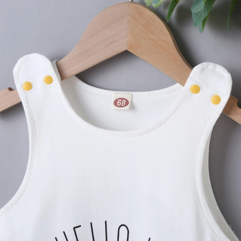 Baby Bodysuits cheap Baywell Summer Baby Boy Girl Girl Rainbow Letter Print Jumpsuits 3-18M Newborn Infant Sleeveless Outfit Clothes Romper Baby Jumpsuit Cotton 