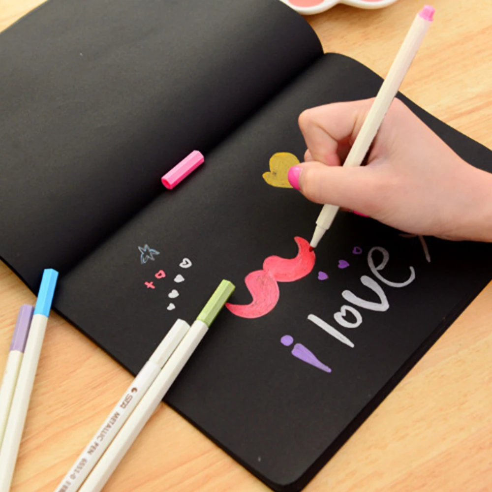 Painting Notebook Sketching Book Black Paper 32k 56 Pages Writing Diary Art Supplies Creative Drawing Student School Stationery