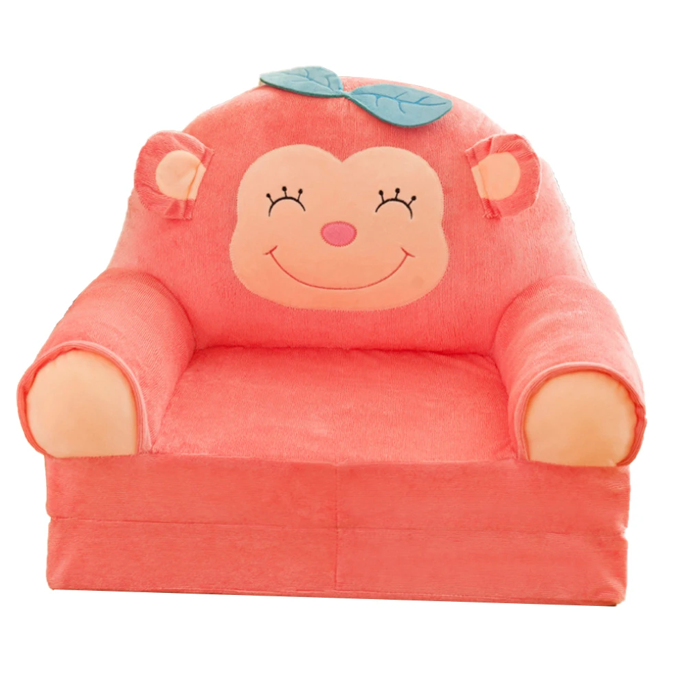 As Shown Новая складная детская кровать, мультяшное плюшевое сиденье, детское кресло, аккуратная пуховая кожа, для малышей, детский губчатый диван, высокое качество - Цвет: As Shown