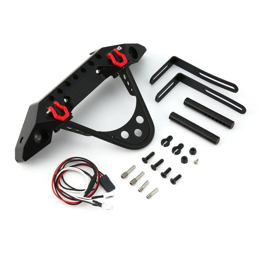 

Metal Steel Front Bumper with LED Lights for Traxxas Axial SCX10 1/10 RC Off-road Crawler Car Spare Parts Accessories