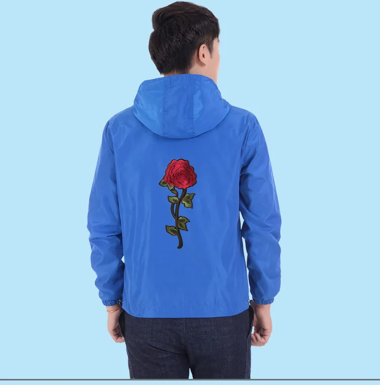 Embroidered Figure Plus-sized Menswear Thin Type for Spring And Autumn with Lining Jacket Couples Parent And Child Outdoor Trenc