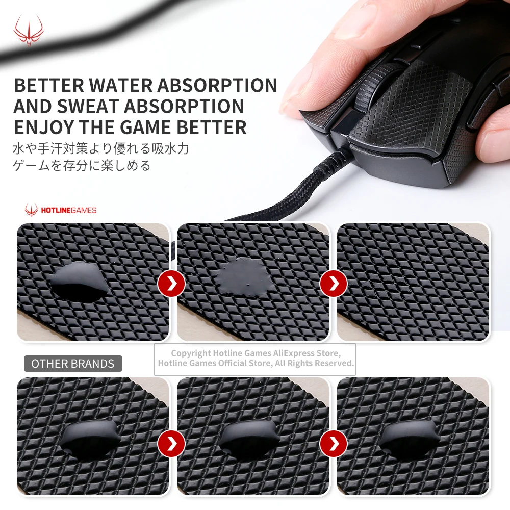 Hotline Games 2.0Plus Mouse Anti-Slip Grip Tape for Logitech G502 / G502 Wireless ,Grip Upgrade,Moisture Wicking,Easy to Apply