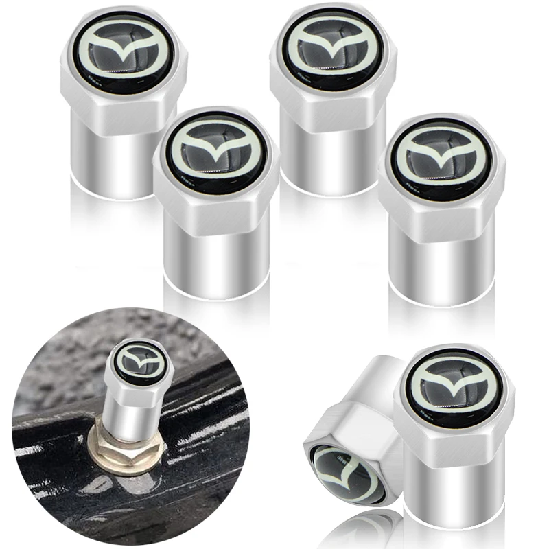 

Silver Auto Wheel Tire Air Valve Core Caps Sleeve for Mazdas 5 6 323 626 RX8 7 MX3 MX5 Atenza Axela Car Tires Valves Accessories