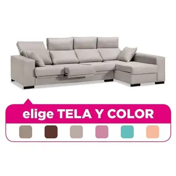 

Sofa Chaise Longue , 4 Seater, climb A domicile, choose fabric and Color ref-73
