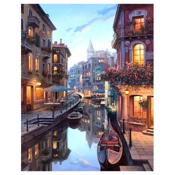 

Paint By Numbers DIY Acrylic Painting Kit for Kids & Adults 40X45cm Silent Night with 3 Brushes