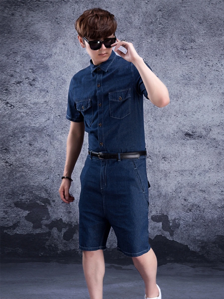 one piece with denim shorts