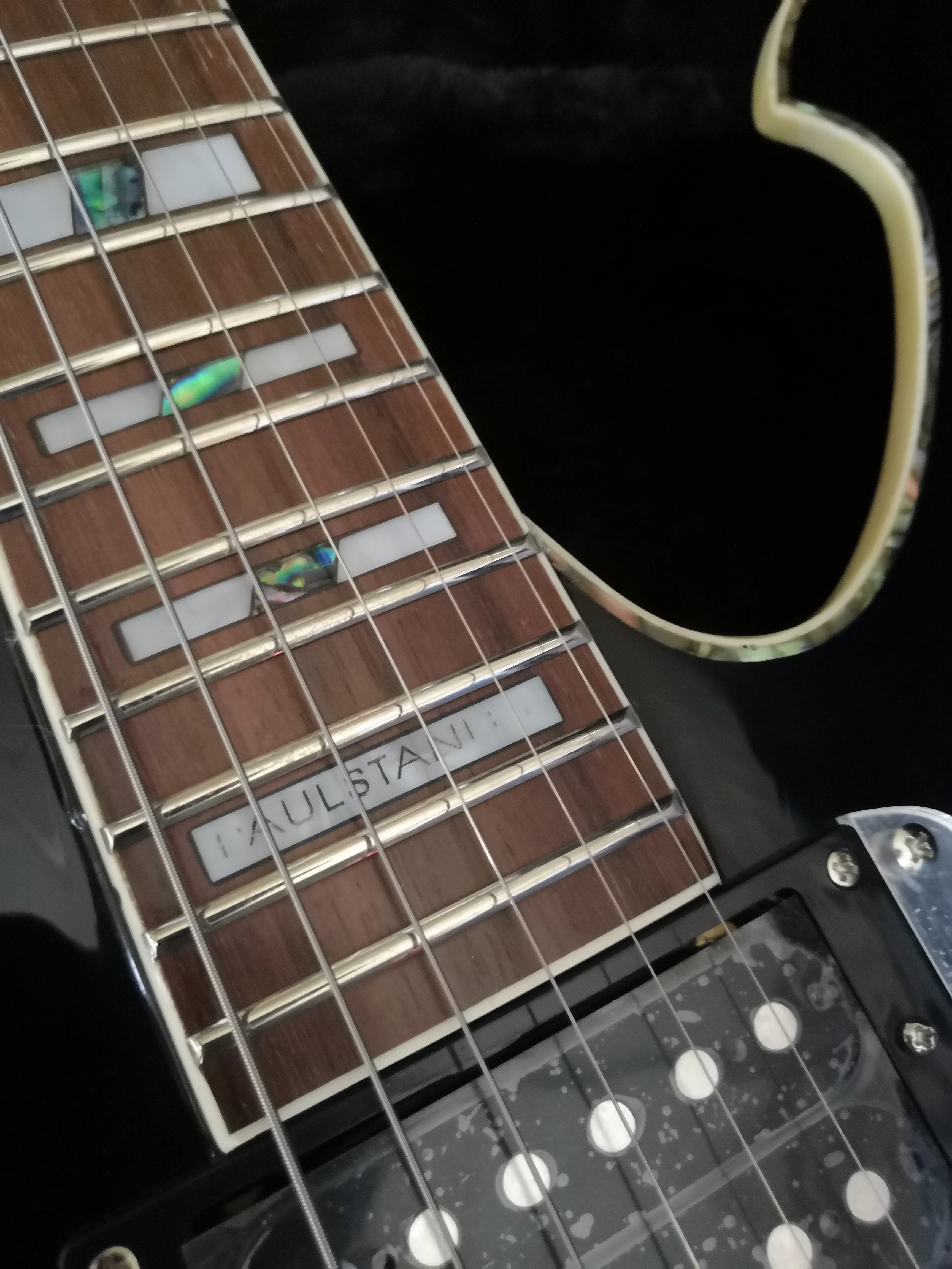 In stock Custom Black Guitar HH pickups fixed bridge Chrome Hardwares,customized!IB-30