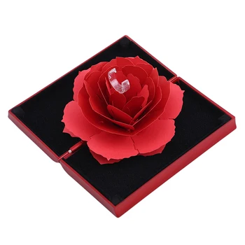 

Women Unique Pop Up Rose Wedding Engagement Rings Box Surprise Jewelry Storage Holder New Ring Storage Box