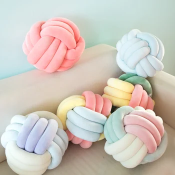 

Hand Woven Ball cushion Knot Ball Pillow Creative Sofa Cushion Lady Pillow Bedroom Living Room Home Decoration Cute Cushion