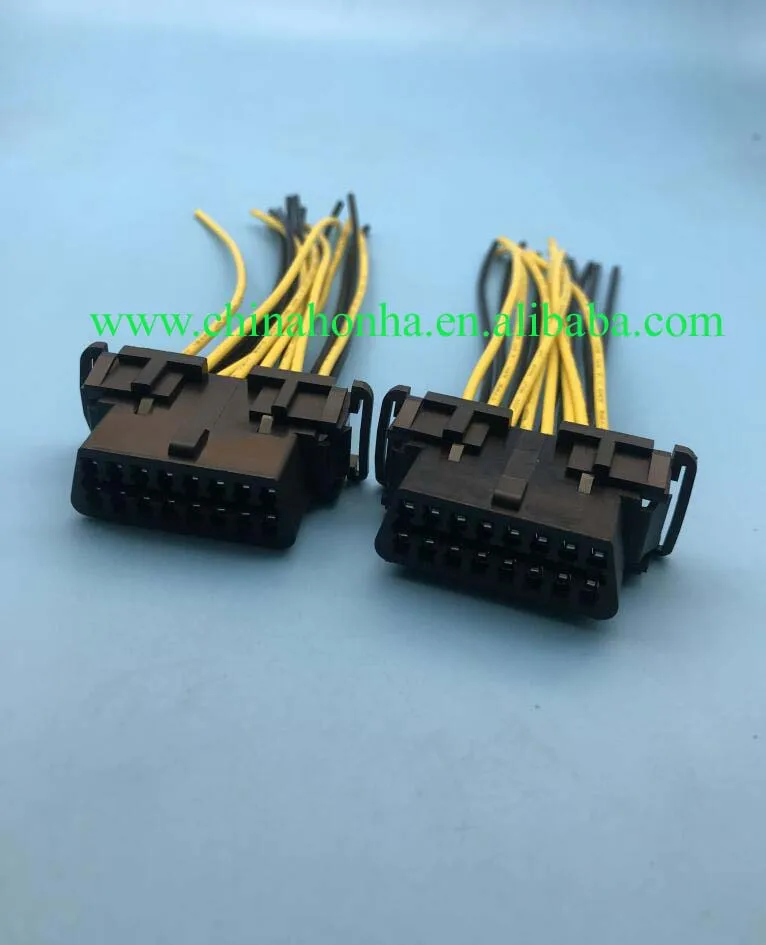 2 шт./лот 16pin obd2 разъем OBD2 OBD 2 16Pin FemaleConnector OBD Женский провода гнездовой разъем - Название цвета: 10  with wire