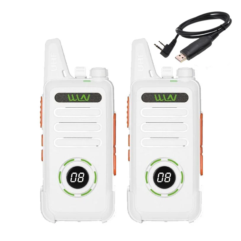 Add 1 cable 2 шт. WLN KD-C1 Plus мини рация UHF 400-470 МГц с 16 каналов двухстороннее радио FM трансивер KD-C1plus - Цвет: Add 1 cable