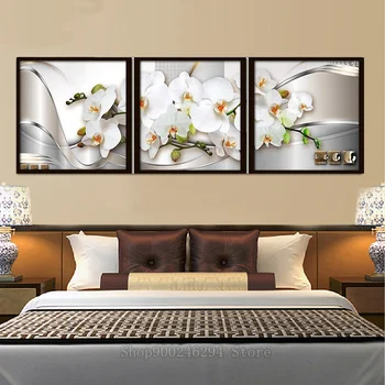 

3 pieces, white poppy 5D DIY diamond painting Mosaic diamond embroidery circle square drill rhinestone painting decoration FF651