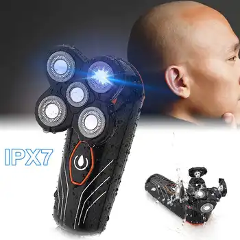 

5 Heads Electric Shaver Razor Floating Blade Men Beard Trimmer Rechargeable Washable Bald Head Shaver Hair Clipper Waterproof
