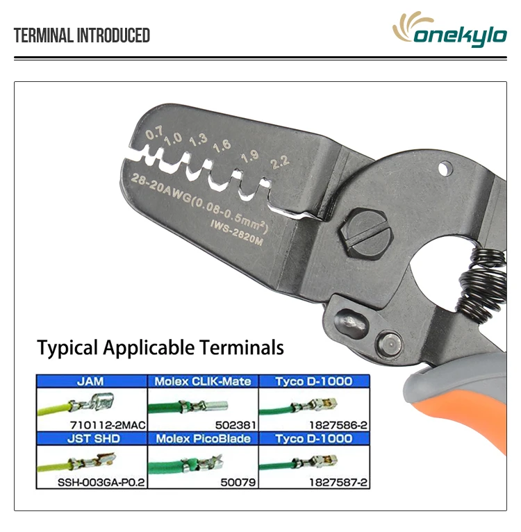 Mini Micro Open Barrel Crimper Tools IWS-2820 for Crimping 28-20AWG JAM, Molex, Tyco, JST Terminals wire stripper plier