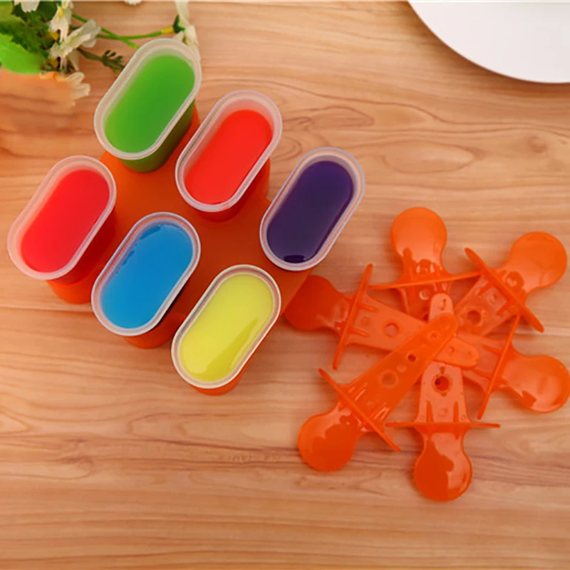 6 ячеек DIY замороженное Мороженое Поп Плесень эскимо плесень леденец лоток