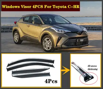 

4pcs Set 2014-2020 OEM For Toyota C-HR Stainless steel window Visor Shade Vent Wind Rain Deflector Guards Cover