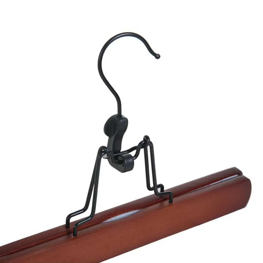 Hanging Home Trouser Skirts Clothes Hanger Closet Drying Rack Hotel Storage Wardrobe Space Saving Solid Wood No Trace Clip Type